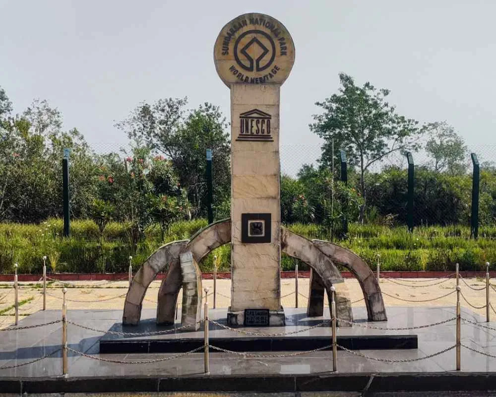 UNESCO World Heritage Site monument at Netidhopani in Sundarbans National Park