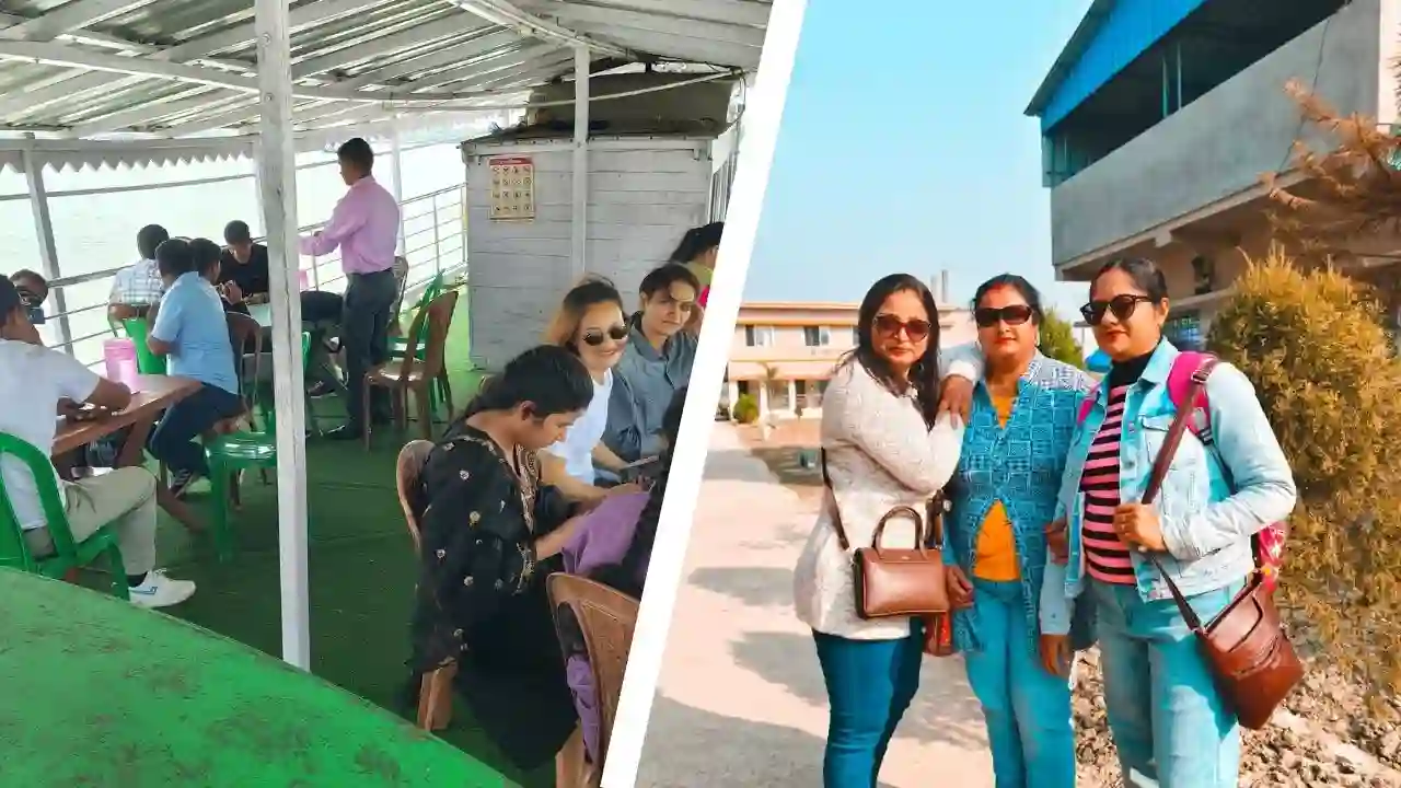 Family travelers at Dobanki camp during Sundarban family tour package