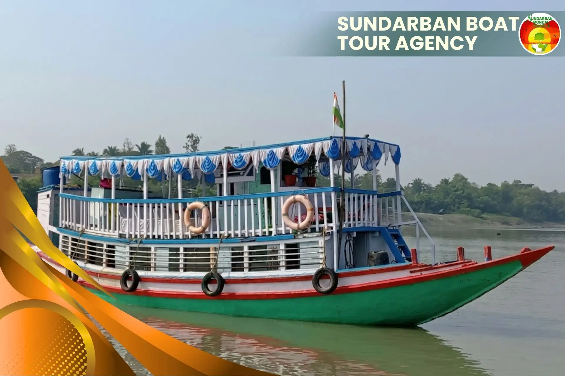 Beautiful Sundarban tourist boat representing Sundarban Boat Tour Agency services for boat safari and river tours