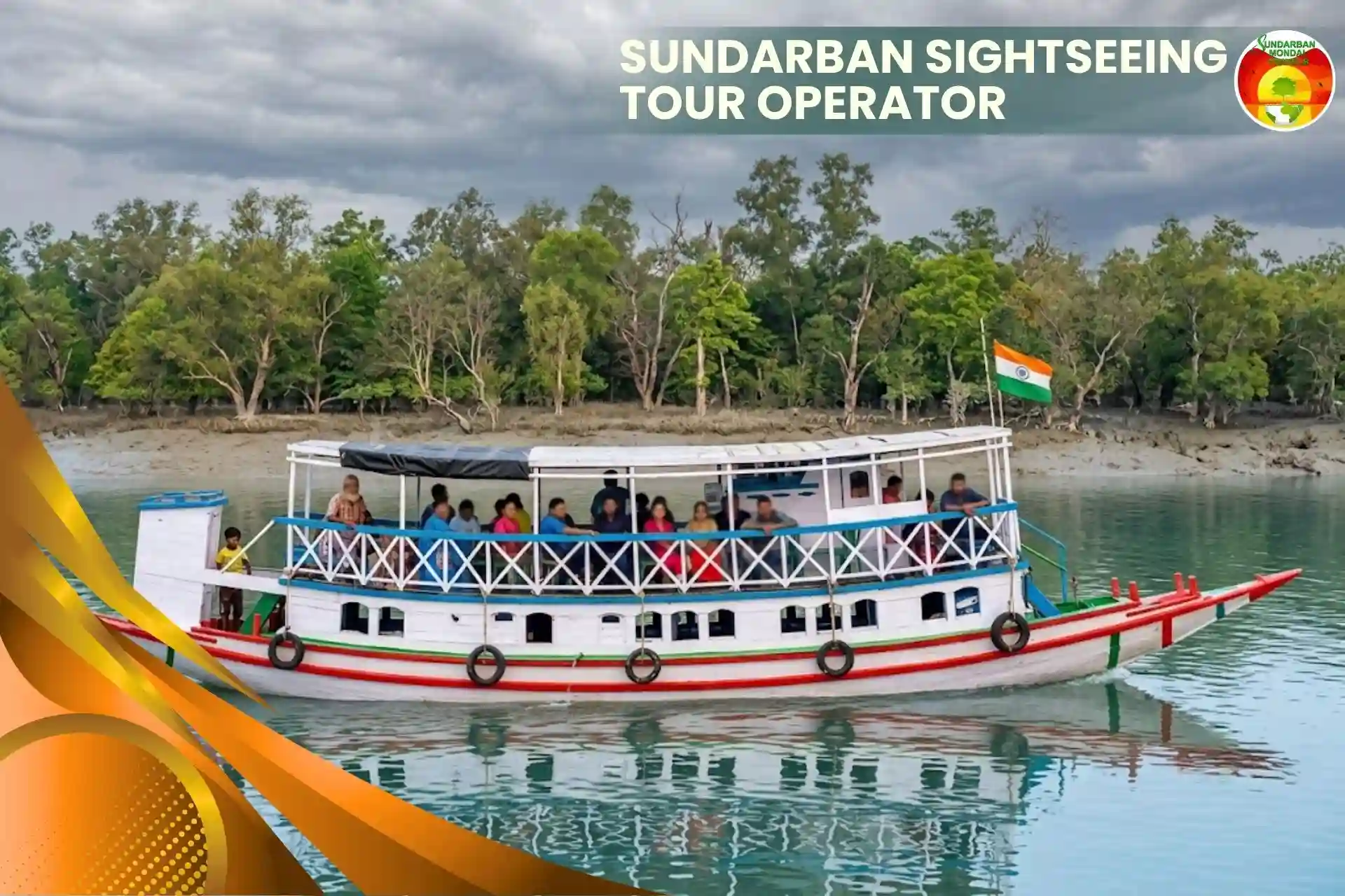 Boat safari in the Sundarban river representing Sundarban Sightseeing Tour Operator services