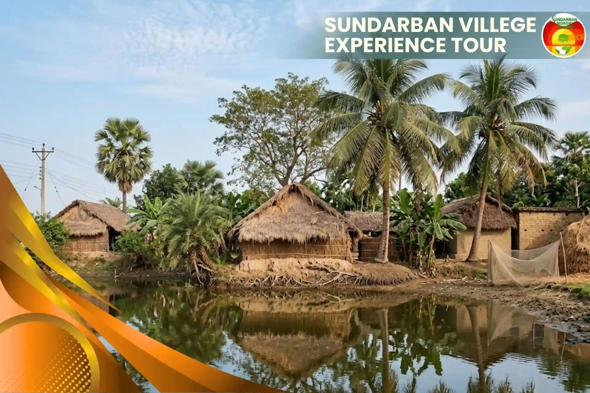 Traditional mud houses and village huts during Sundarban Village Experience Tour