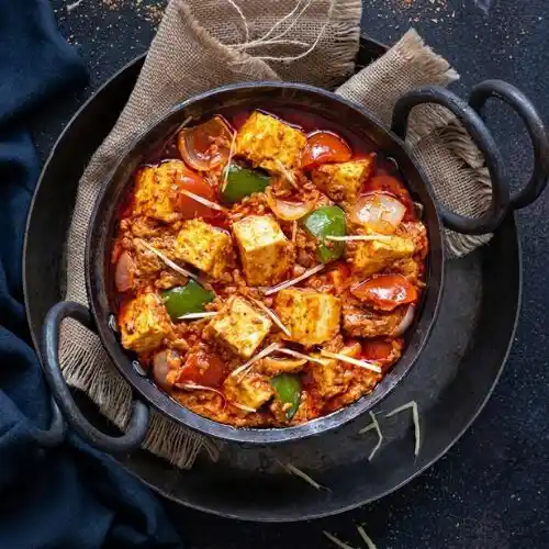 Delicious vegetarian paneer dish served during Sundarban tour